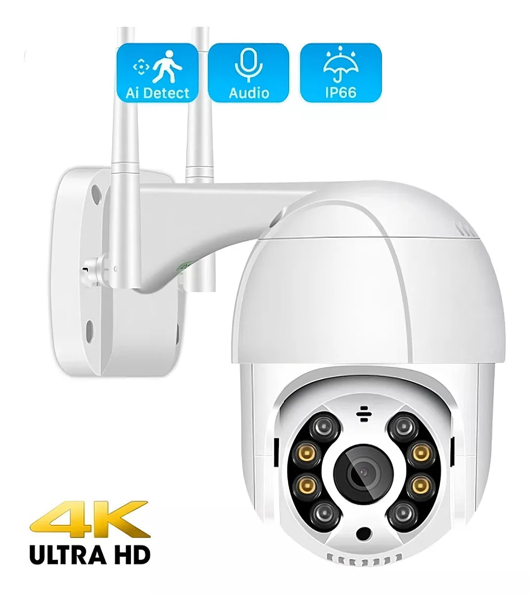 Cámara De Seguridad Domo Exterior IP WiFi 360° – Visión Nocturna HD