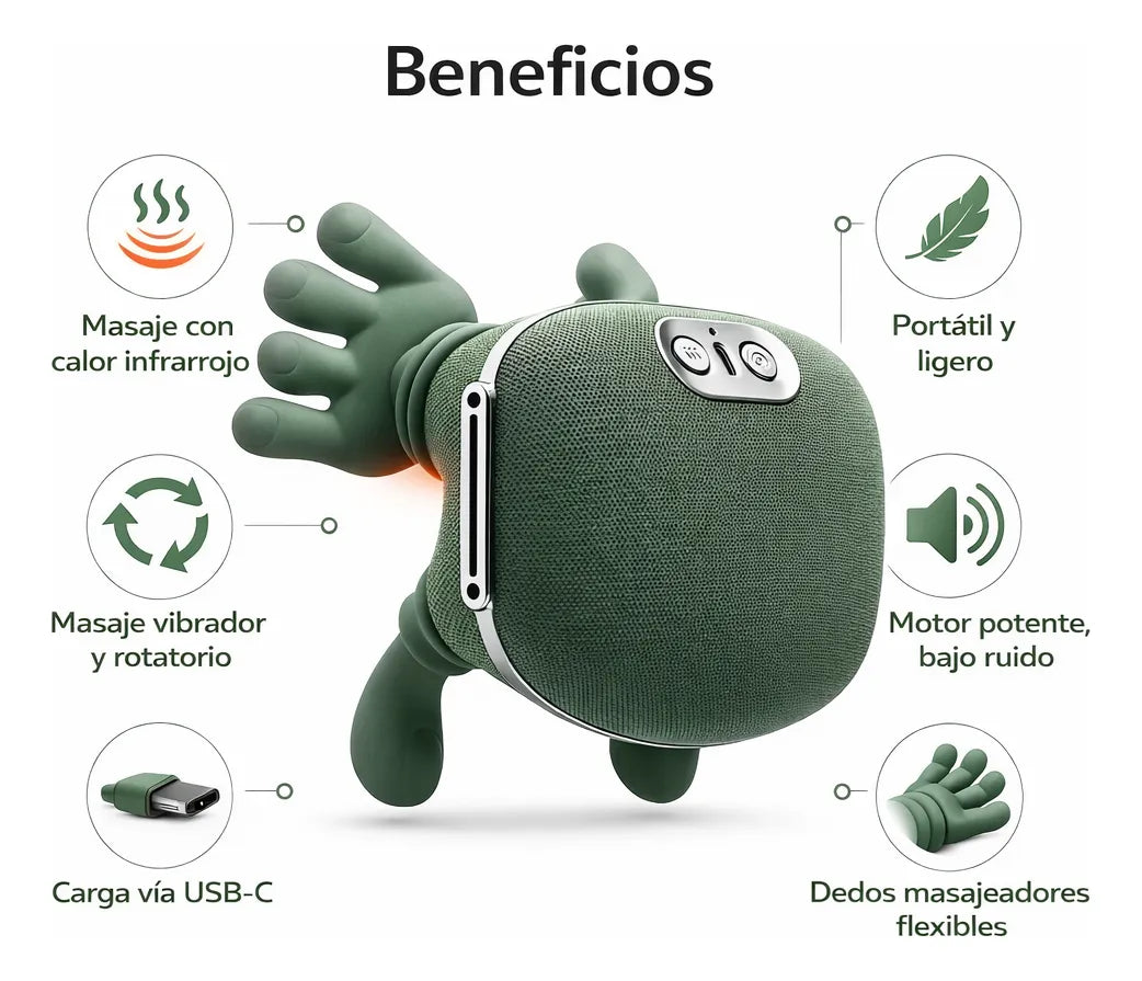 Masajeador Eléctrico Portátil para Cuello y Cuerpo 💆‍♂️ Alivio y Relajación en Minutos