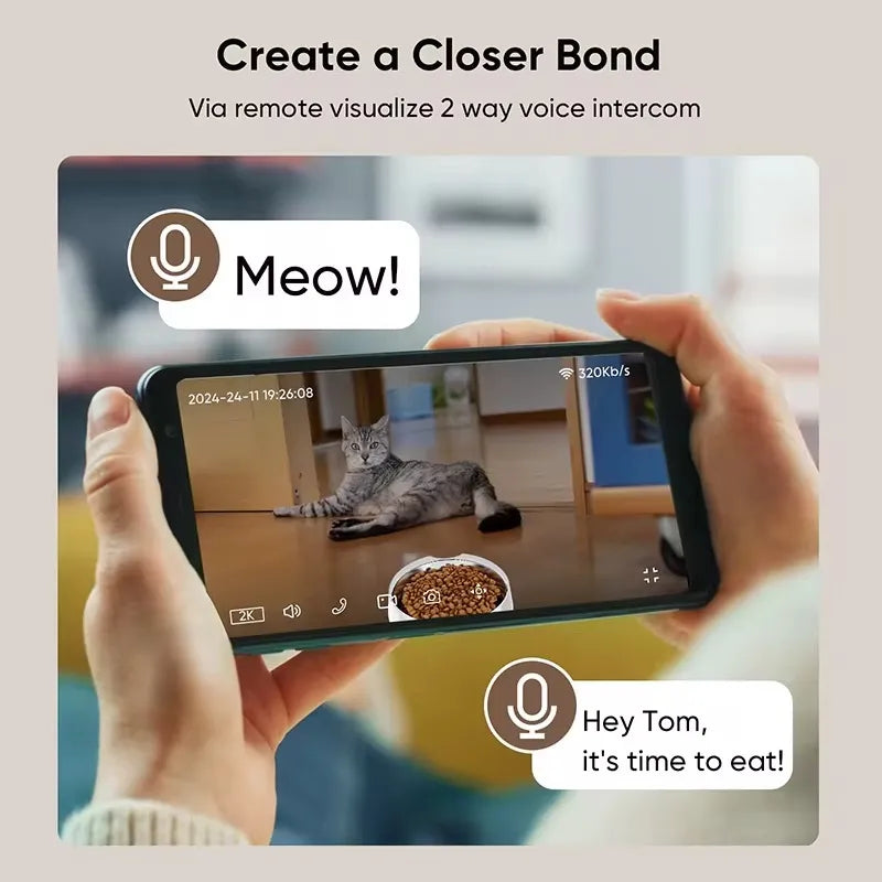 Dispensador Automático Inteligente para Mascotas con Cámara 📷 Controla la Alimentación Desde tu Celular