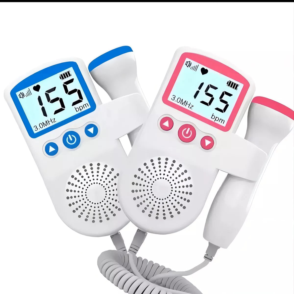 Audífono cardíaco para bebés, monitor de sonar Doppler fetal, color rosa