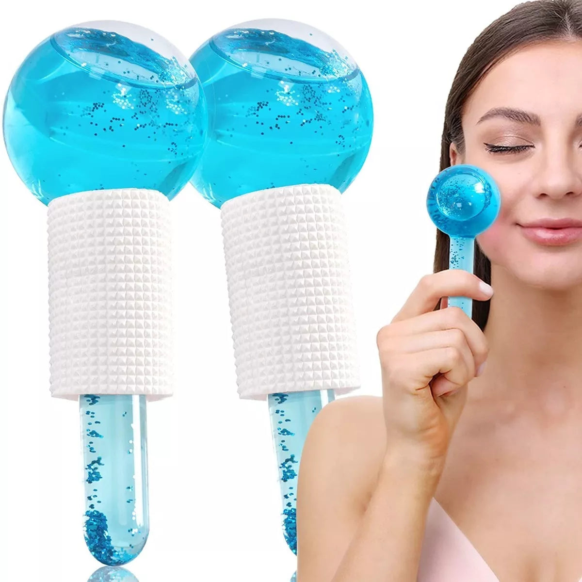 Bolas De Hielo Esferas Frías De Vidrio Para Masaje Facia