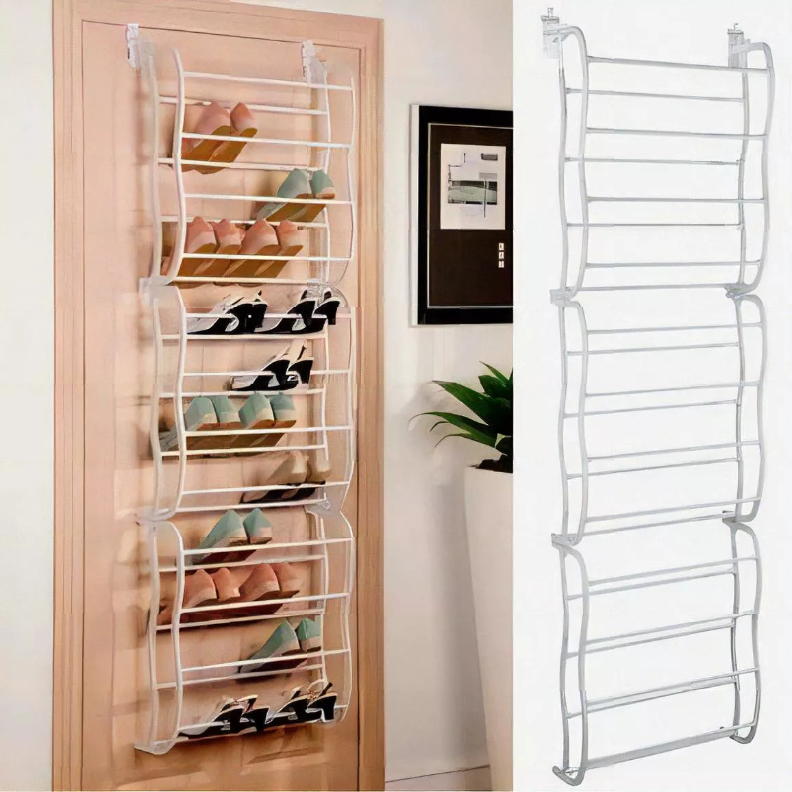 Organizador De Zapatos Zapatero Colgante Para Puerta 36 Par Color Blanco