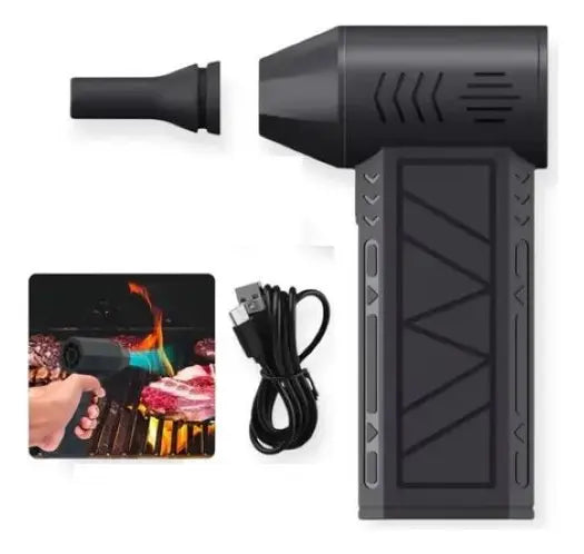 Soplador Aire Portátil Mini Jet Turbo Con Luz LED Recargable Negro