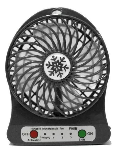 Mini ventilador USB portátil recargable de 3 velocidades