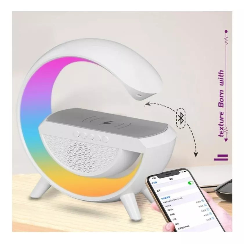 (1)Cargador Inalambrico Parlante Bluetooth Lampara Usb Radio