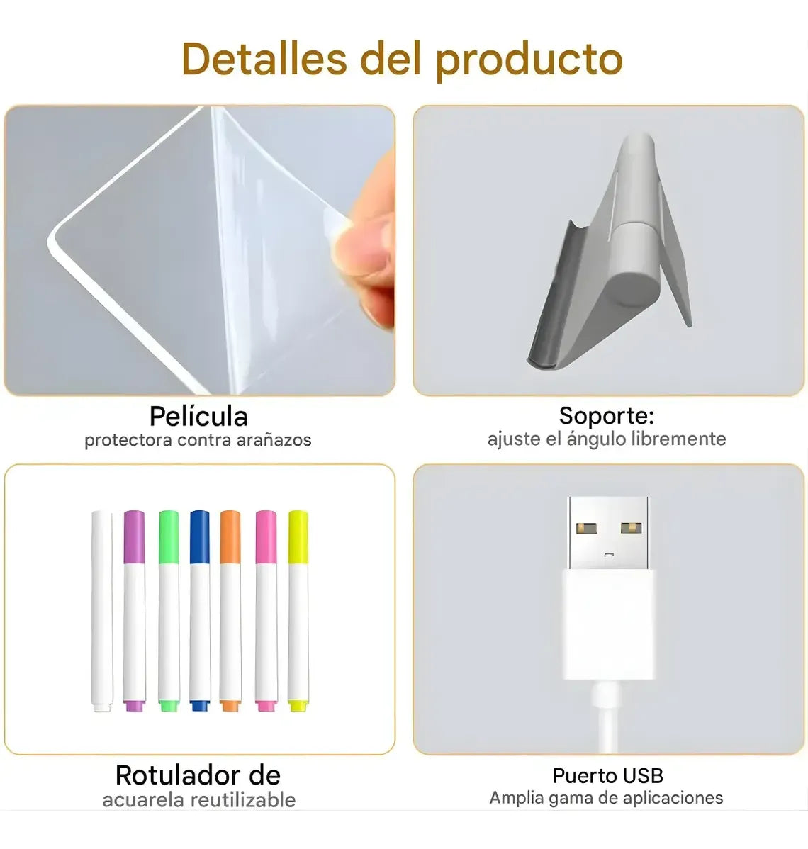 Tablero Luz Led Pizarra Acrílica Luces Neón Didáctico Niñ@s