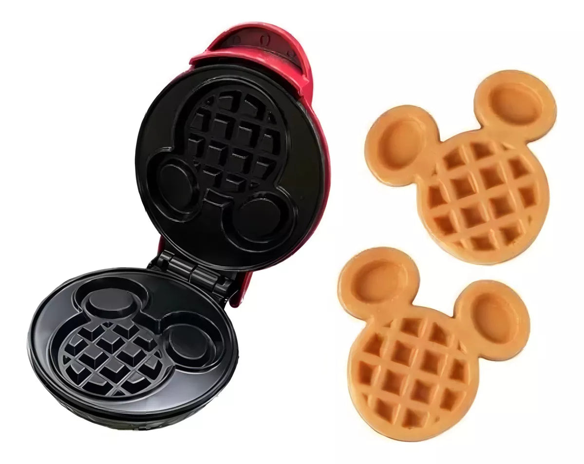 (1)Waflera Mini Mickey Mause Wafles Infantiles Color Nego Y Rojo 110v