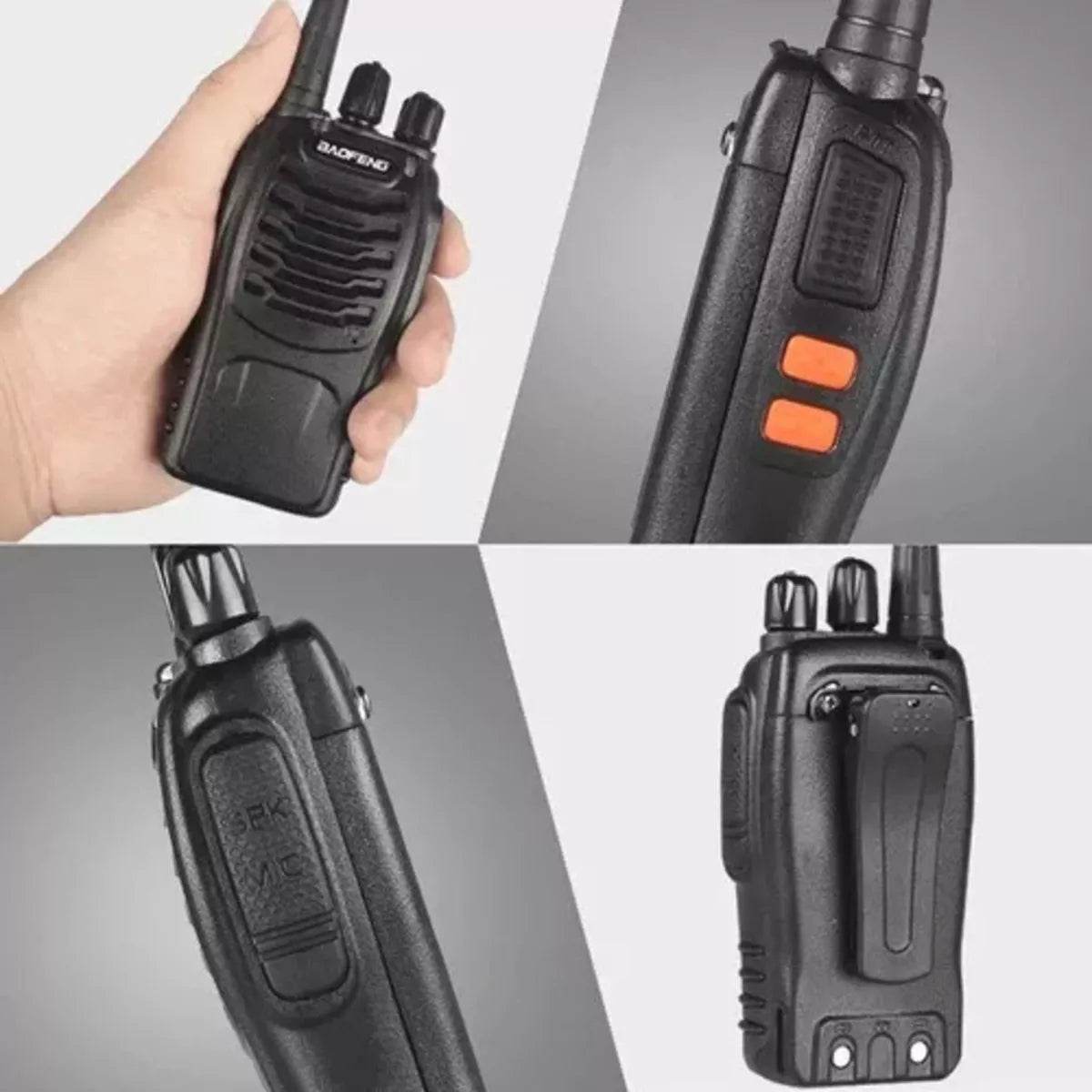 Kit X 4 Handy Baofeng Radio Walkie Talkie Bf888s 16ch Uhf + Auricular Manos Libres Bandas De Frecuencia 16 Color Negro