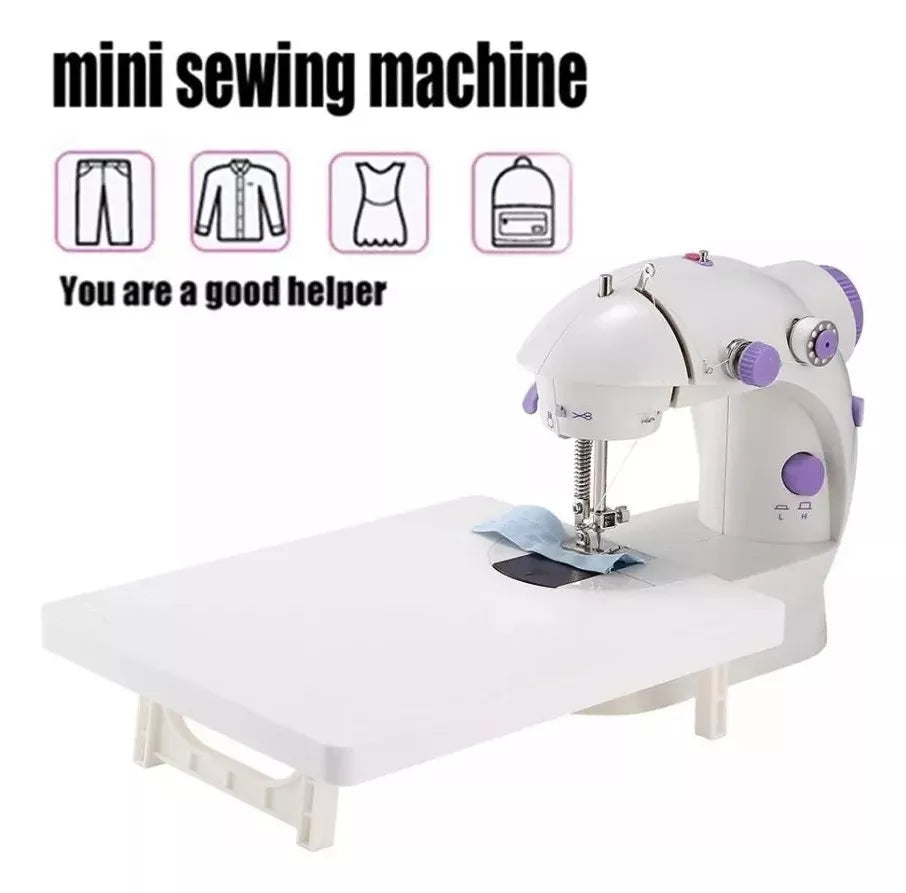 Maquina Portatil Mini Sewing Machine Con Base Para Coser Color Blanco