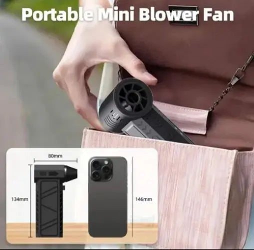 Soplador Aire Portátil Mini Jet Turbo Con Luz LED Recargable Negro