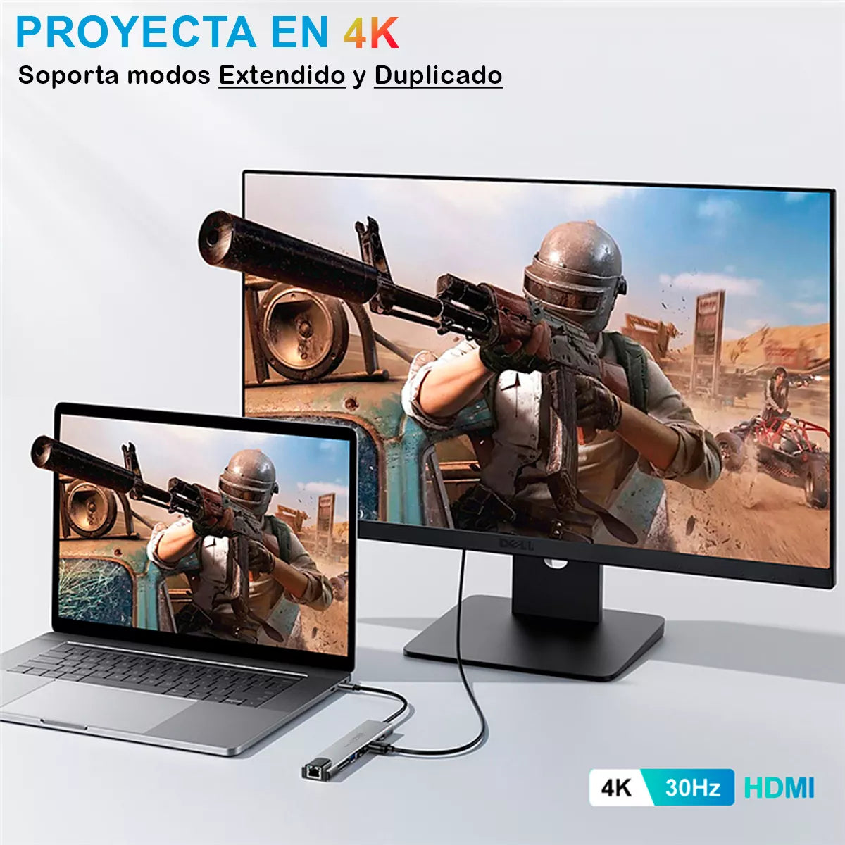 (1)Generico hub adaptador usb C 8 En 1