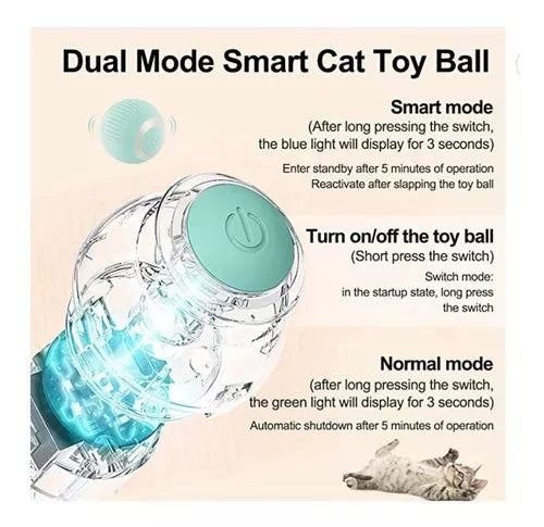 Juguete Gato Bola Interactivo Inteligente Recargable Automatica