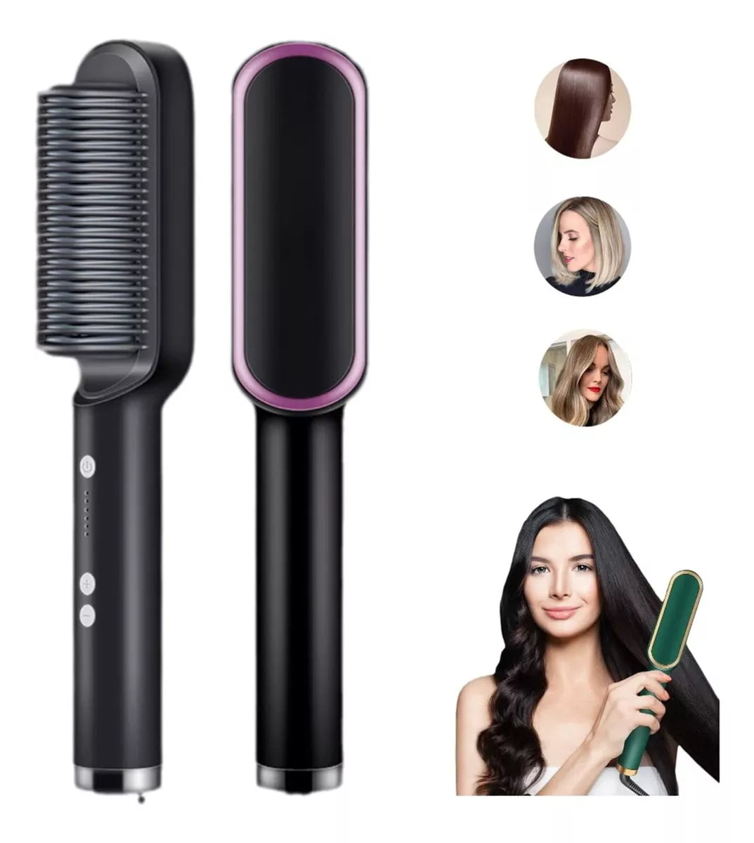 Cepillo Alisador Iónico Para Cabello Peine Profesional