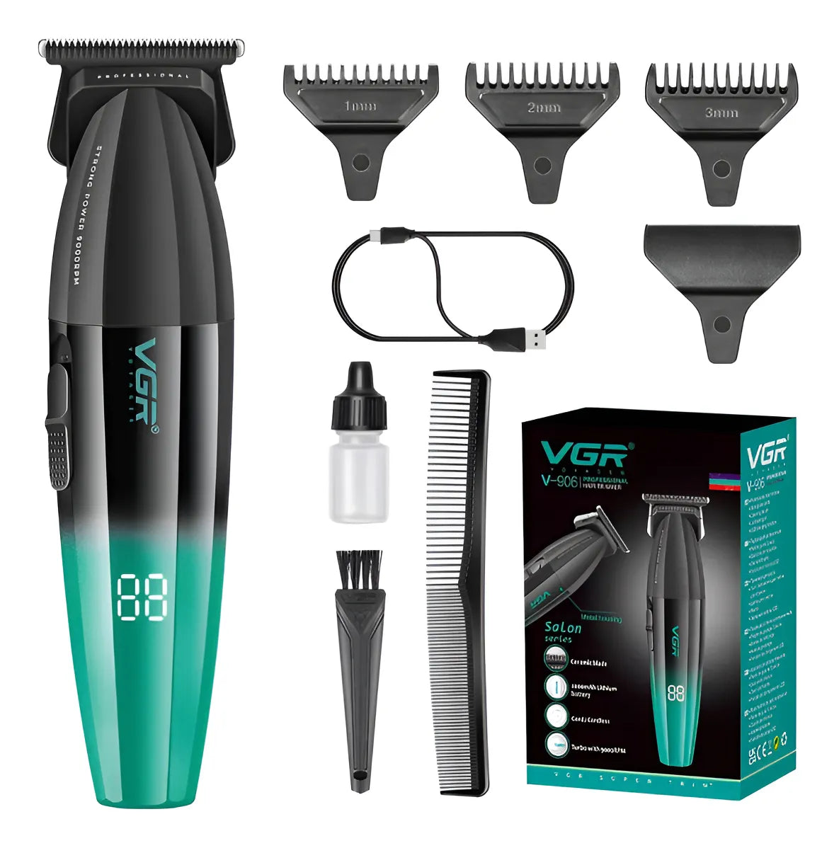 Patillera Profesional VGR V-906 ✂️ 9000 RPM | Corte Preciso y Potente