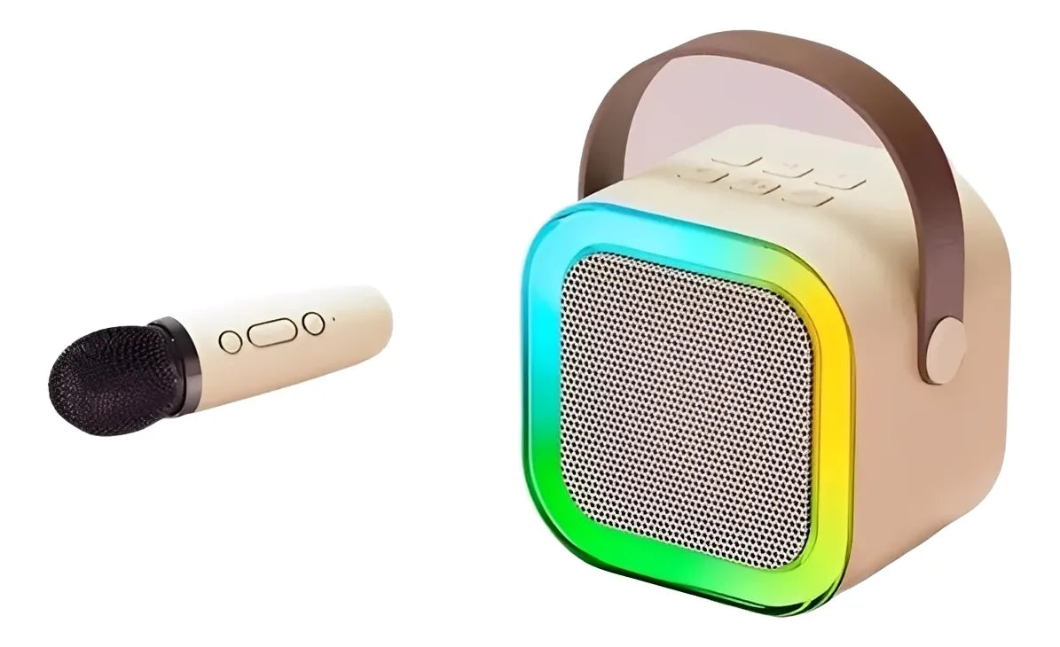 Parlante Karaoke con Micrófono para Niños 🎤 Bluetooth con Luces LED Divertidas