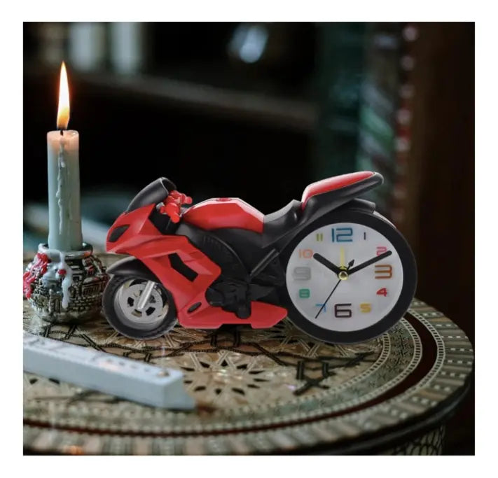 Reloj de Mesa Diseño Moto Deportiva 🏍 Decoración Moderna y Original