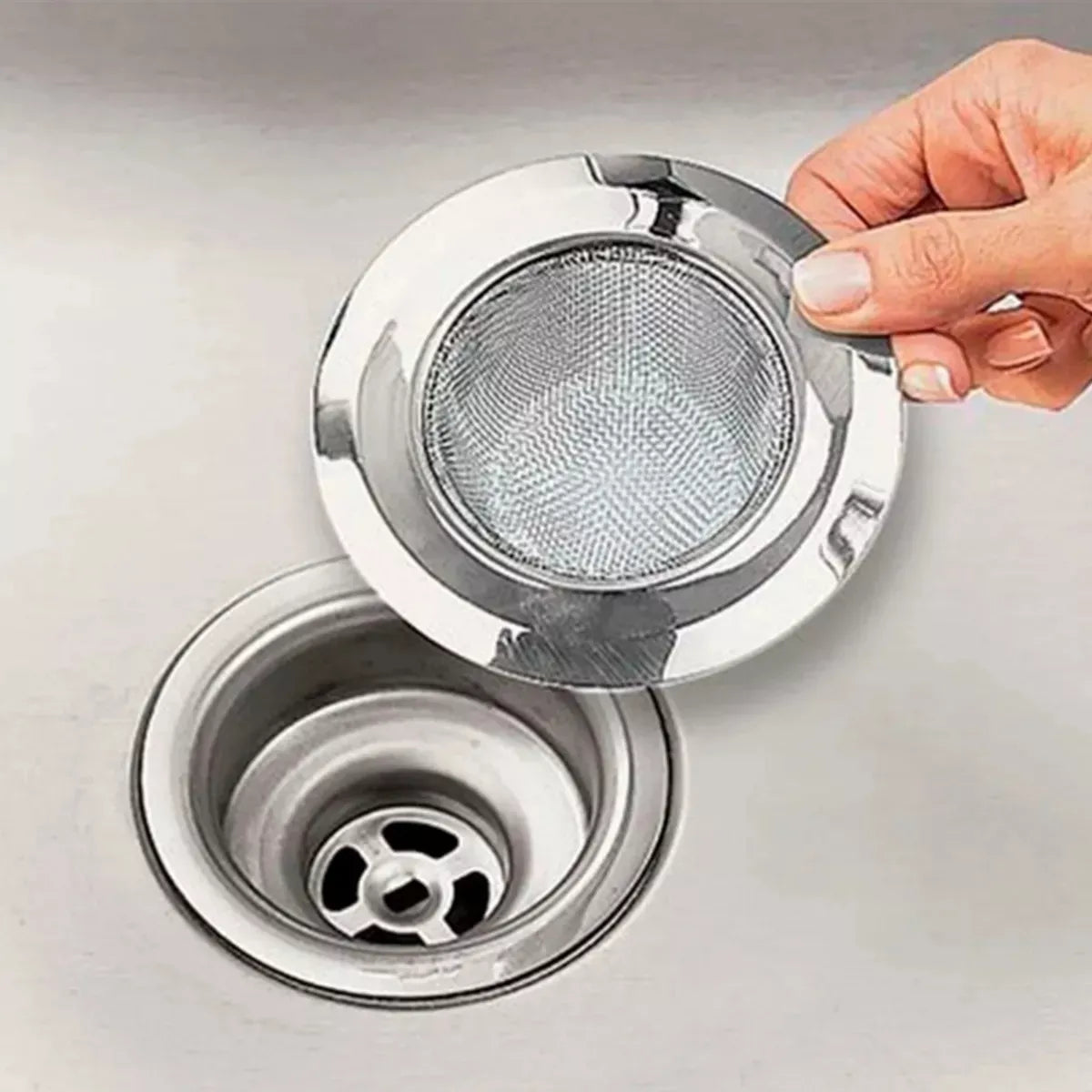 Colador De Fregadero Filtro Para Lavaplatos Rejilla Color Gris