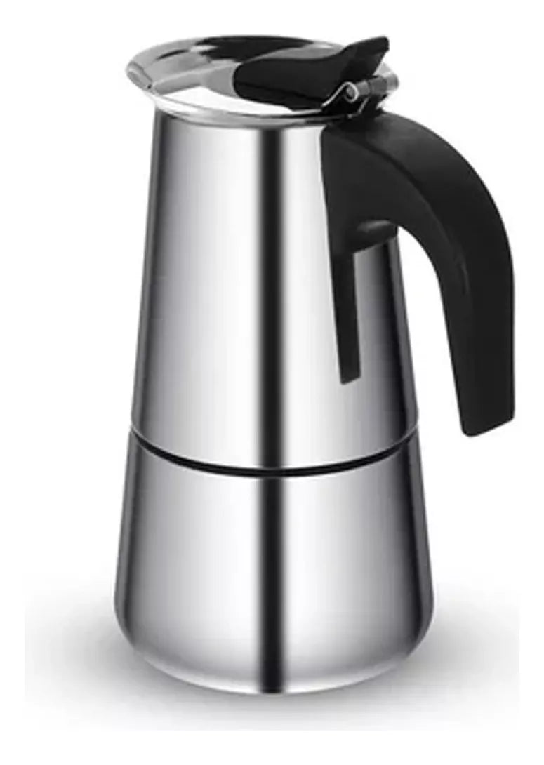 Cafetera Espresso Maker 9 Tazas manual plateada italiana