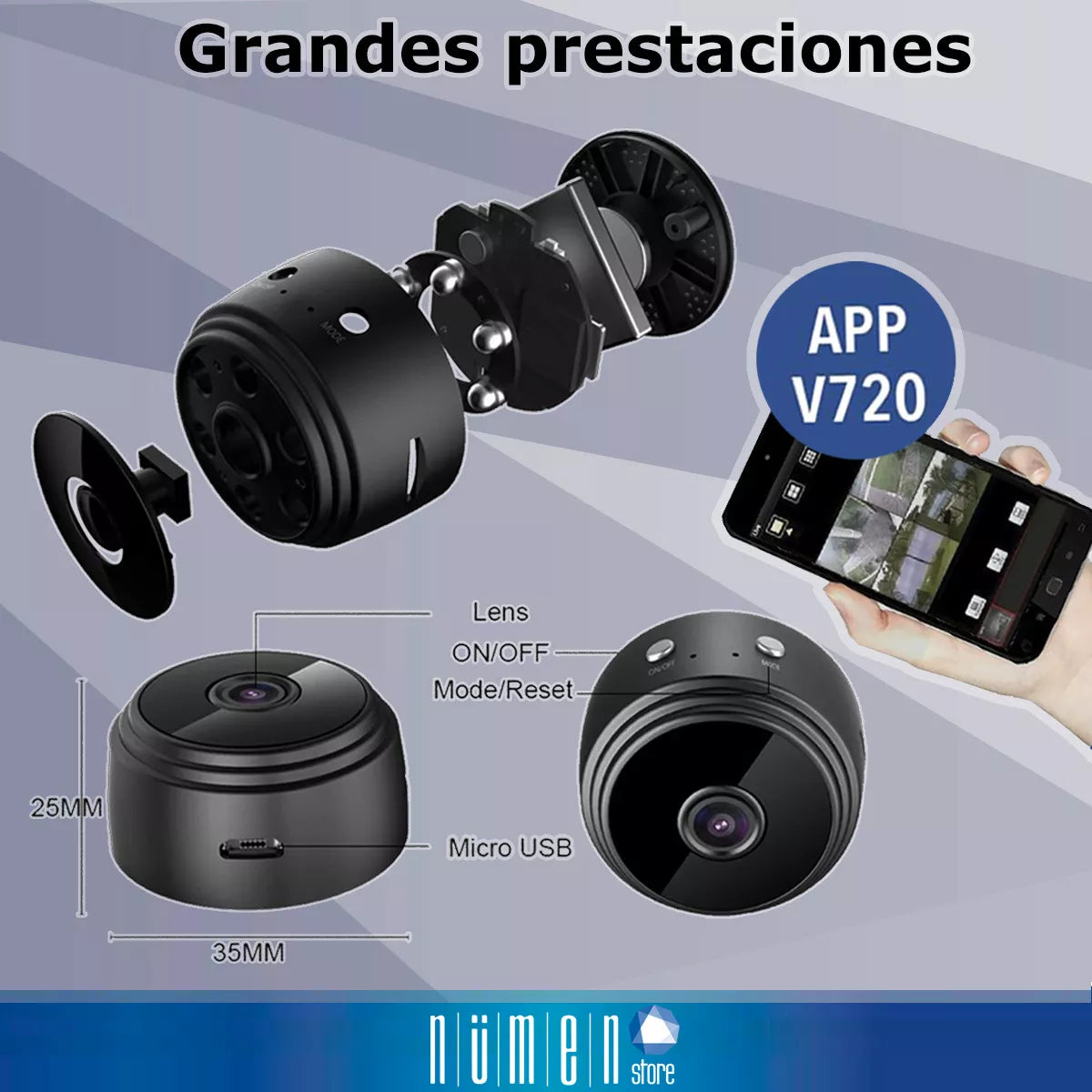 Mini Cámara De Seguridad Espía A9 Inalámbrica Hd 1080p Wifi Color Negro