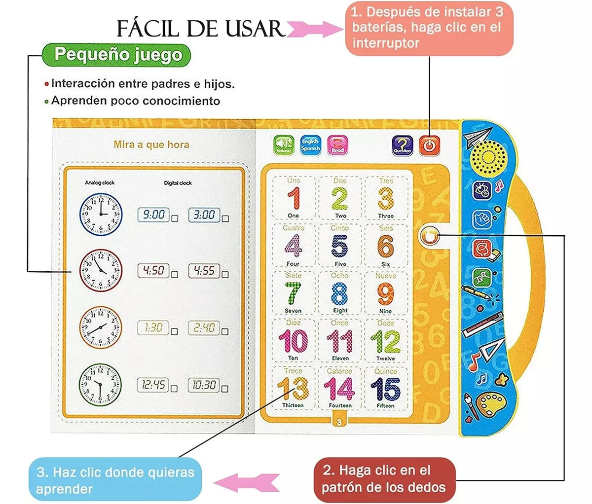Libro Interactivo para Niños 📚✨ Sonidos en Inglés y Español