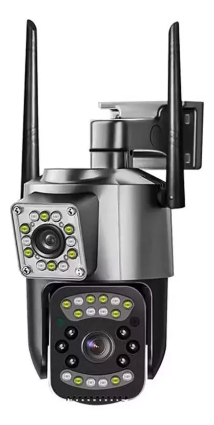 (1)Camara De Seguridad Ptz Doble Lente Alta Definicion Exterior Color Gris Oscuro