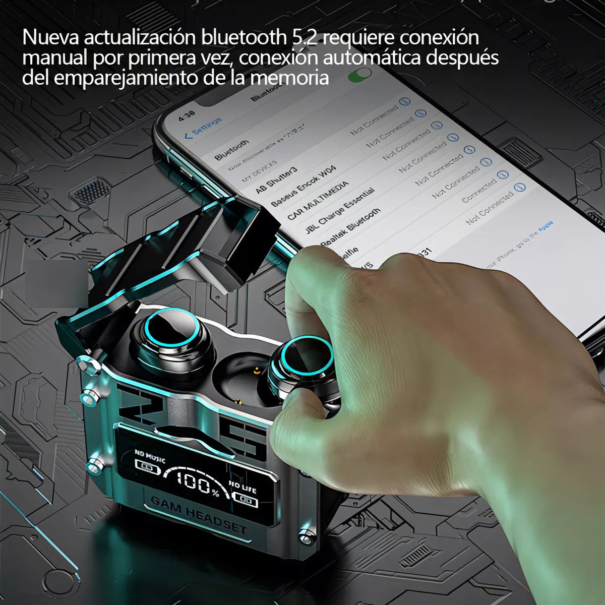 Audífonos Bluetooth Deportivos M25 Reducción De Ruido Color Negro