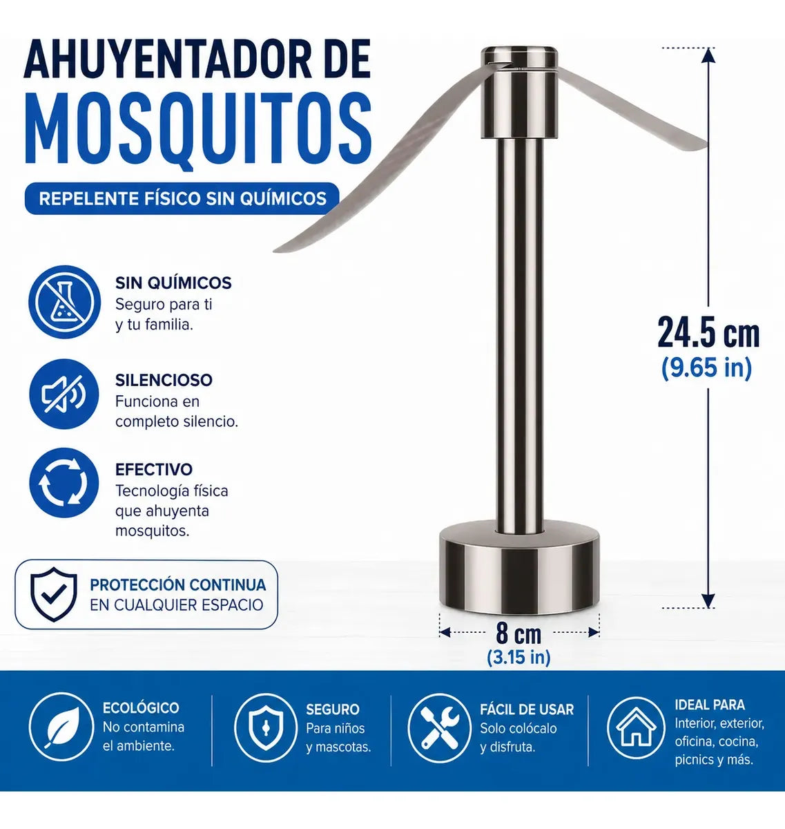 Ventilador Repelente De Moscas Para Mesa Portátil