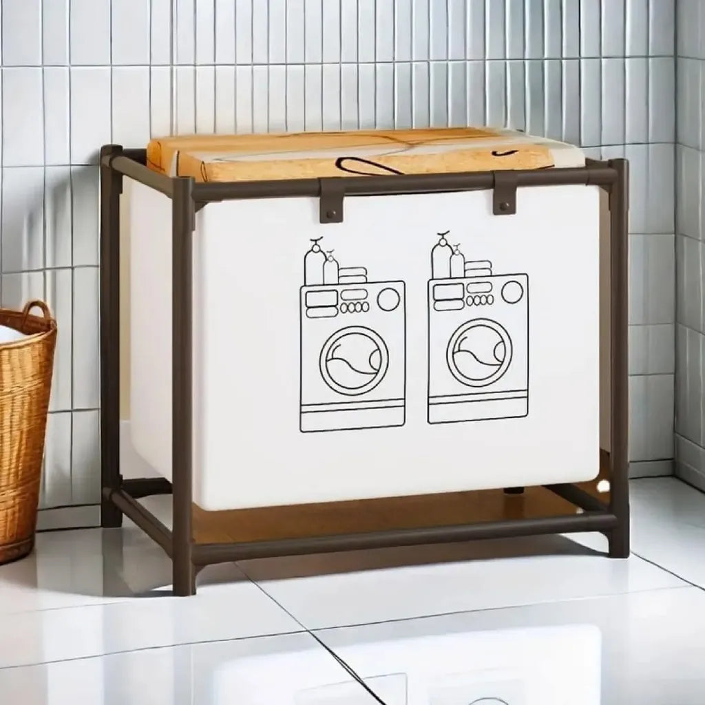 Canasto Organizador de Ropa con Ruedas 🧺 Ideal para Lavandería y Ahorro de Espacio