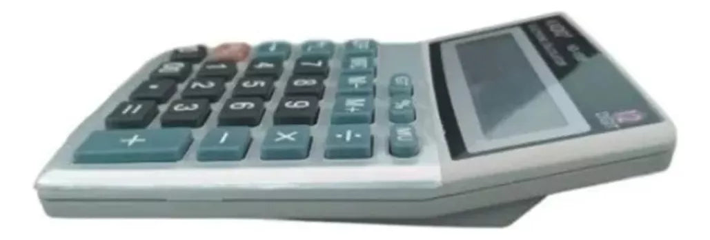 Calculadora De Escritorio Kadio Kd-100b 12 Digitos + Pila Color Plateado