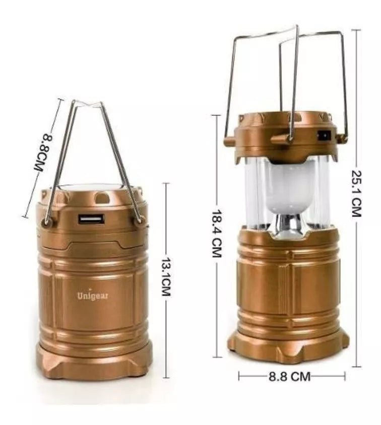 (1)Lampara Campamento Solar Linterna Jy-5700t Usb Recargable