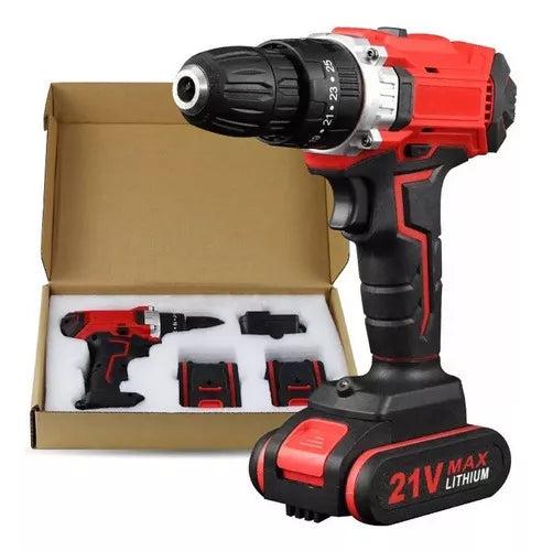 (1)Taladro De Impacto Taladro Eléctrico Portátil 21v 2baterías