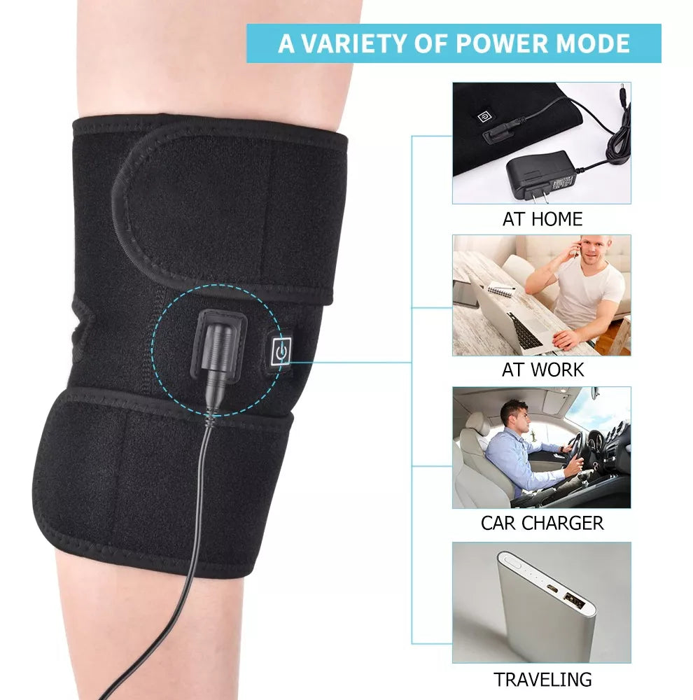 Masajeador eléctrico de piernas para artritis, alivio del dolor, recuperación de lesiones, terapia infrarroja, rodillera calefactora, herramientas de masaje para codo y hombro