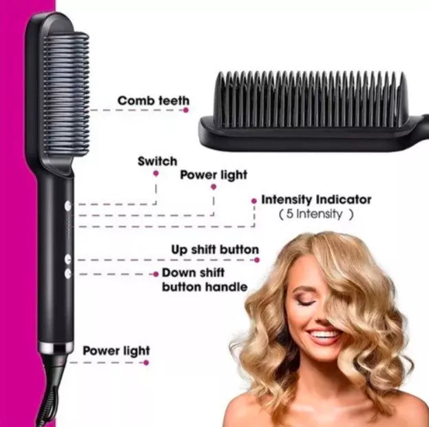 Cepillo Alisador Iónico Para Cabello Peine Profesional