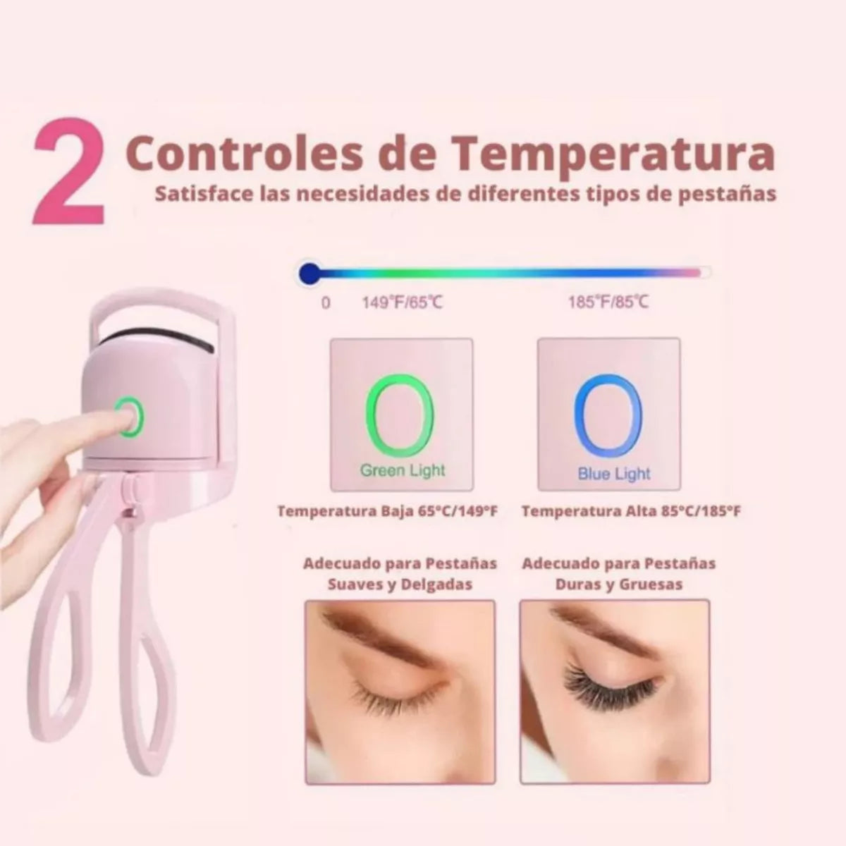Rizador de Pestañas Eléctrico Recargable USB – Curvado Natural y Duradero 👁️