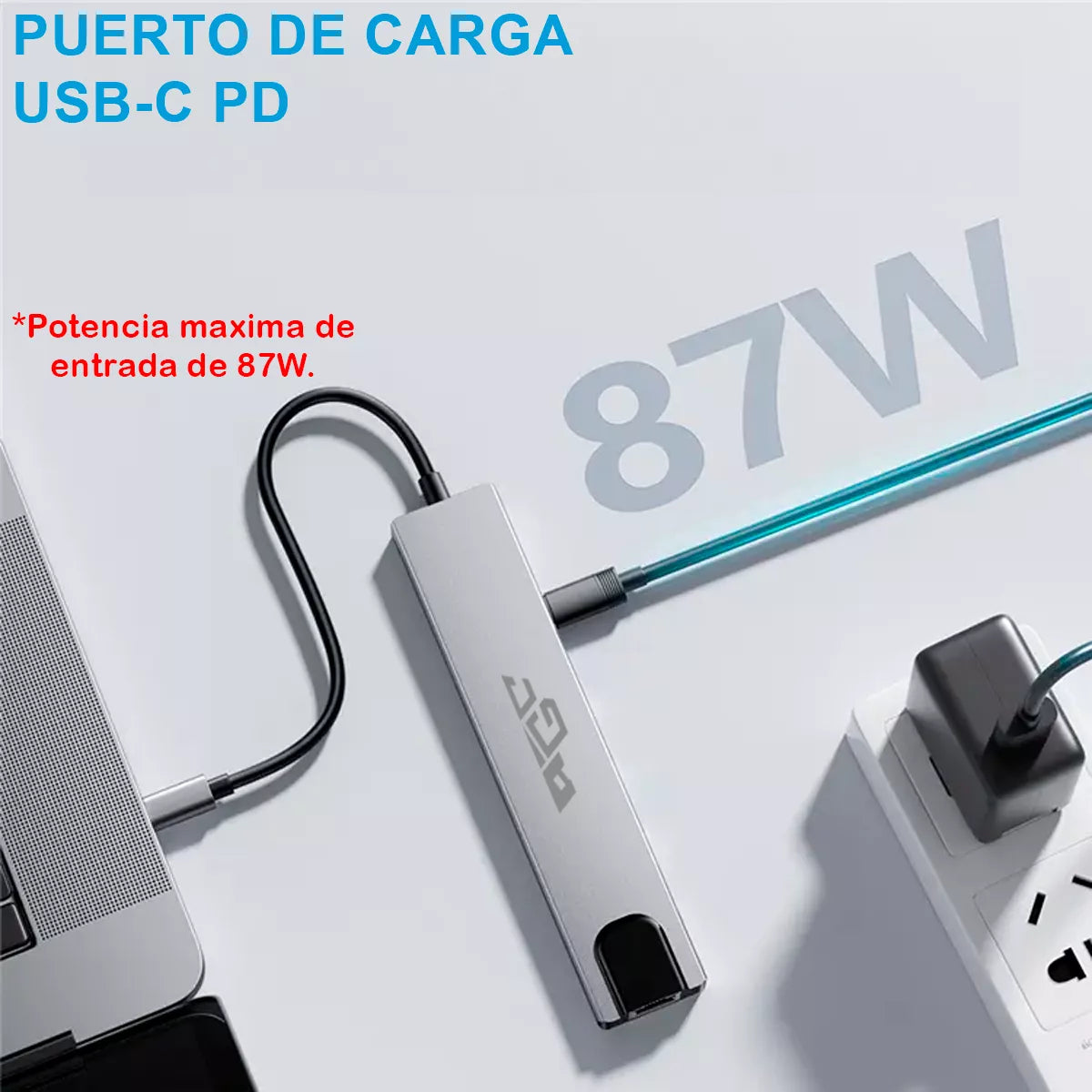 (1)Generico hub adaptador usb C 8 En 1