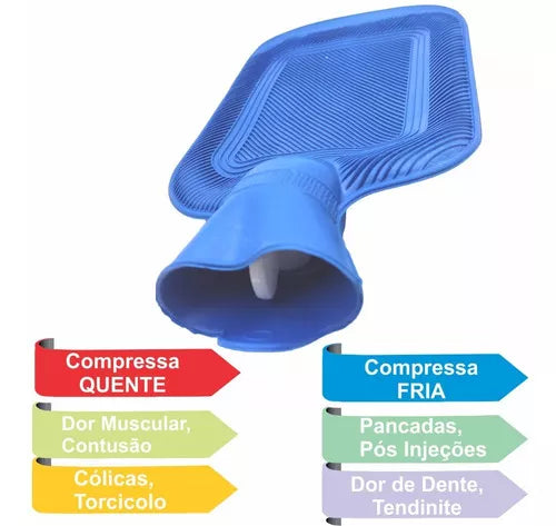 Bolsa térmica de goma con compresa de agua fría y caliente de 550 ml