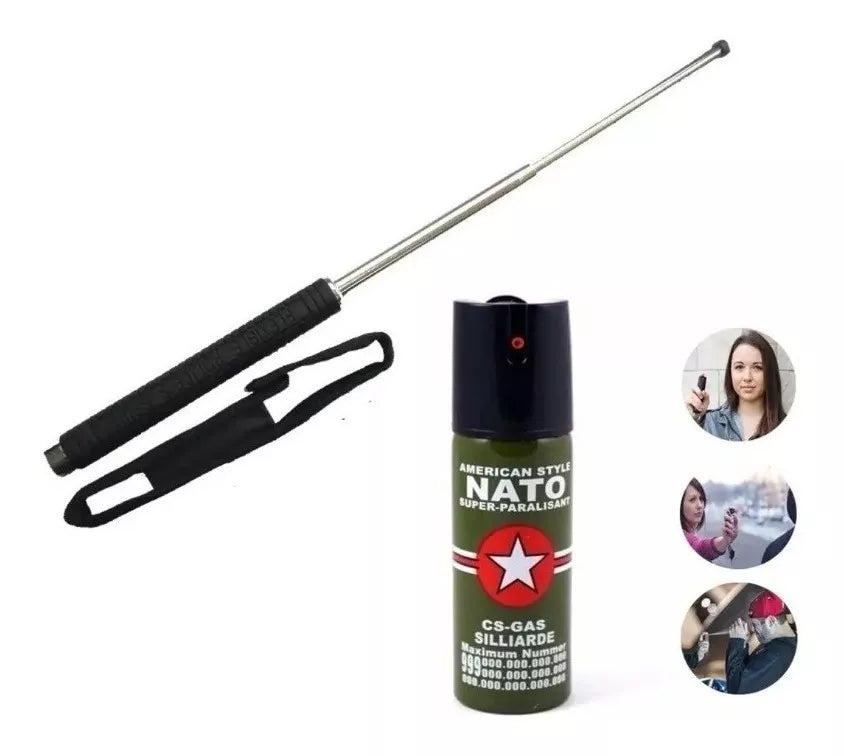 (1)Kit De Defensa Personal Gas Y Tambo Seguridad Hombre Y Mujer