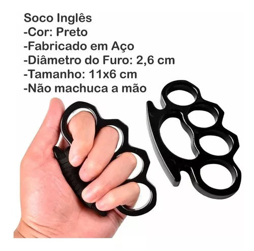 English Punch Personal Defense, acero pesado, 12 cm, negro