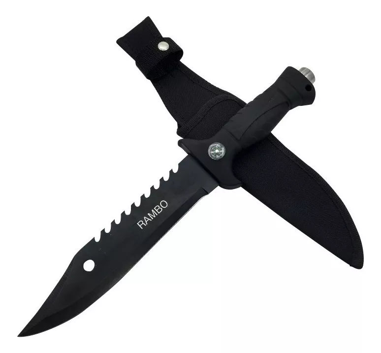 Cuchillo Táctico Supervivencia Liso Sierra Funda Survivor