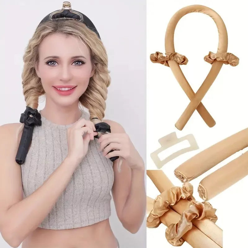 Rizador De Pelo Sin Calor Para Cabello Largo Diadema Ondas