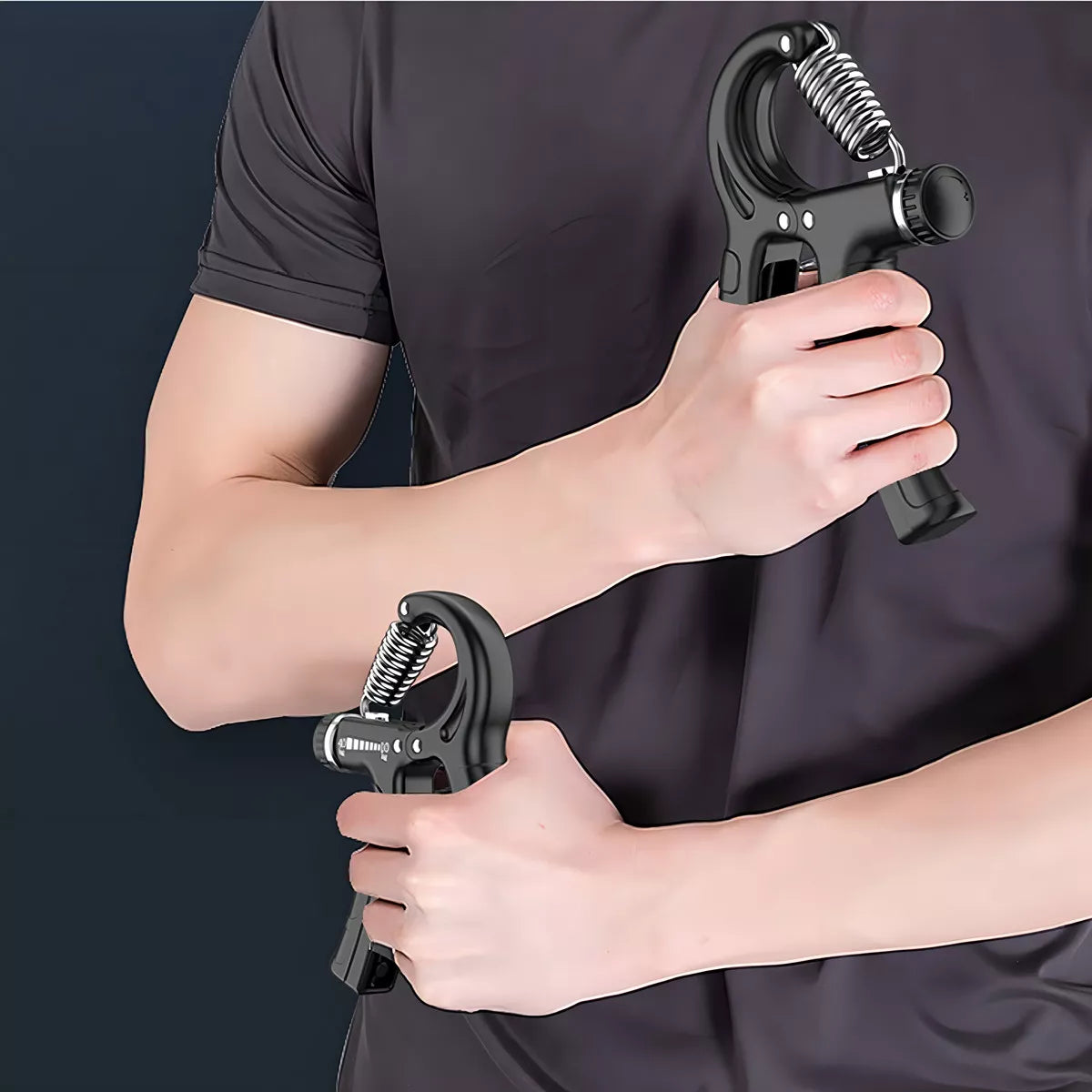 Tensor Hand Grip 60 Kg Contador Fortalece Mano Terapia Brazo Color Negro