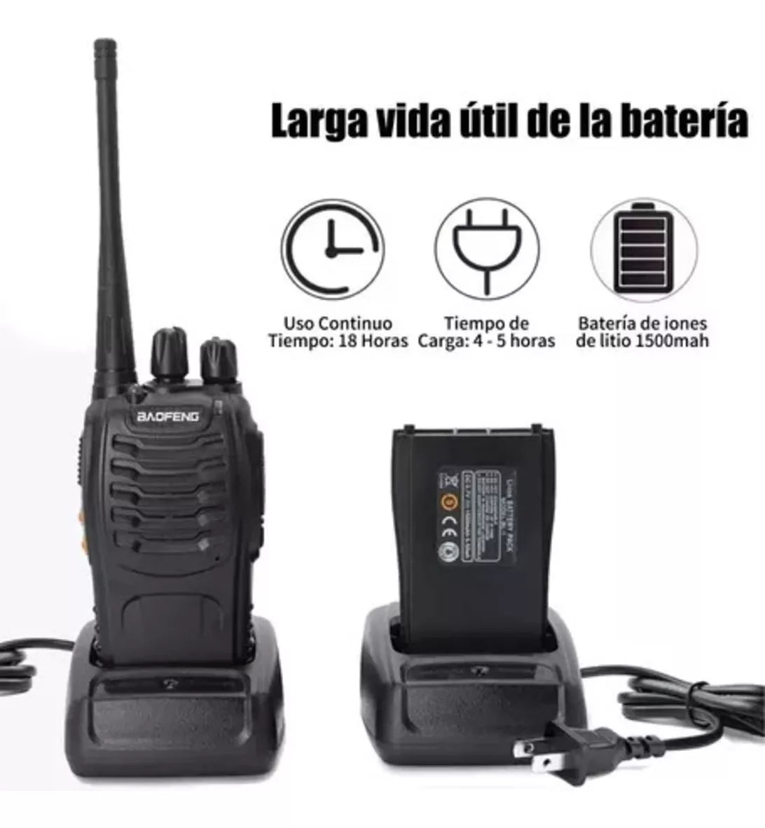 Kit X 4 Handy Baofeng Radio Walkie Talkie Bf888s 16ch Uhf + Auricular Manos Libres Bandas De Frecuencia 16 Color Negro