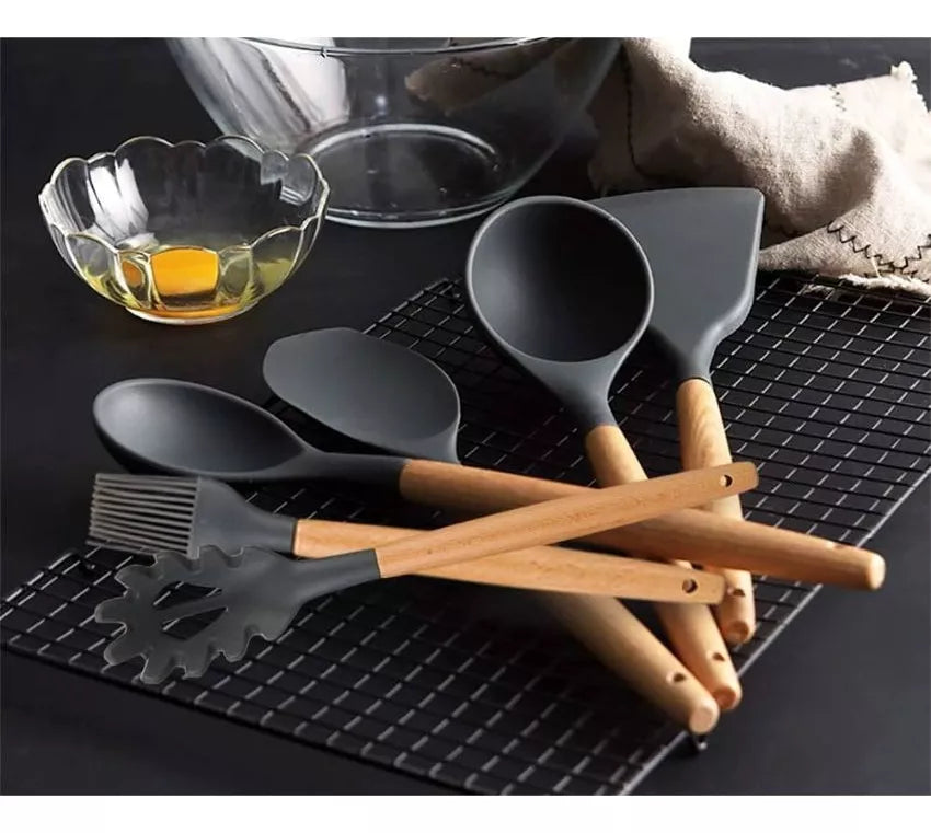 Genérica Silicone set 12 utensilios resistente
