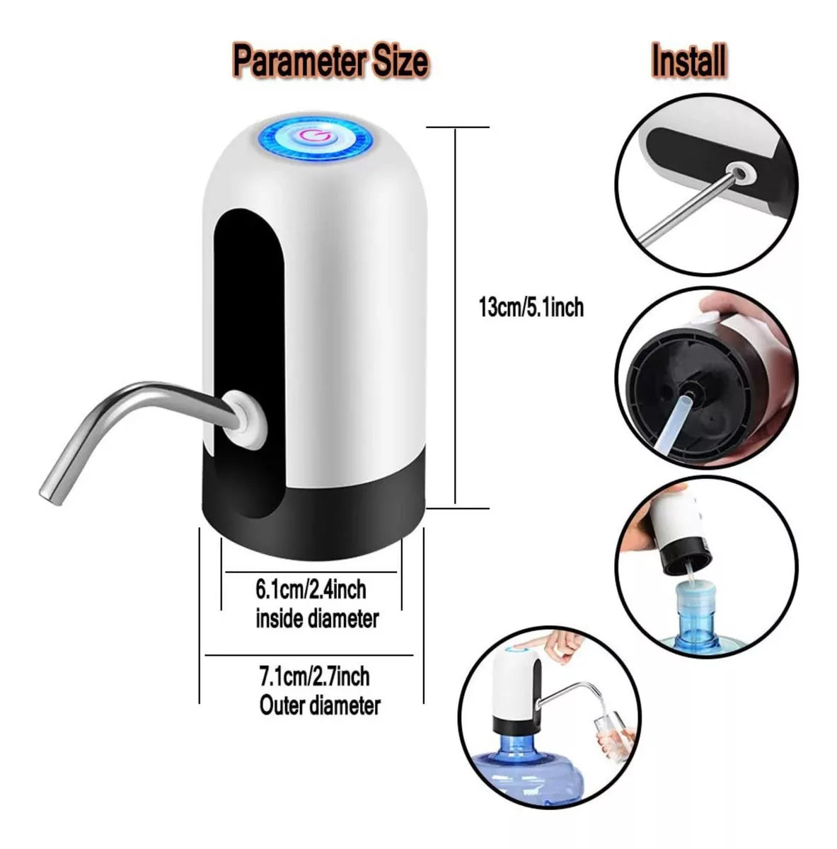 Dispositivo dispensador de agua para botellas recargables