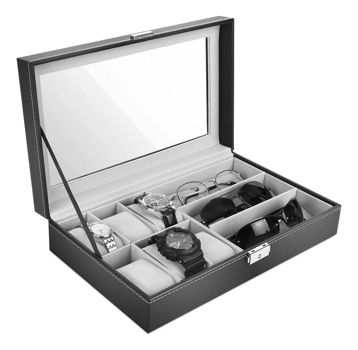 Estuche Organizador de Relojes y Gafas – Exhibición Elegante y Segura ⌚