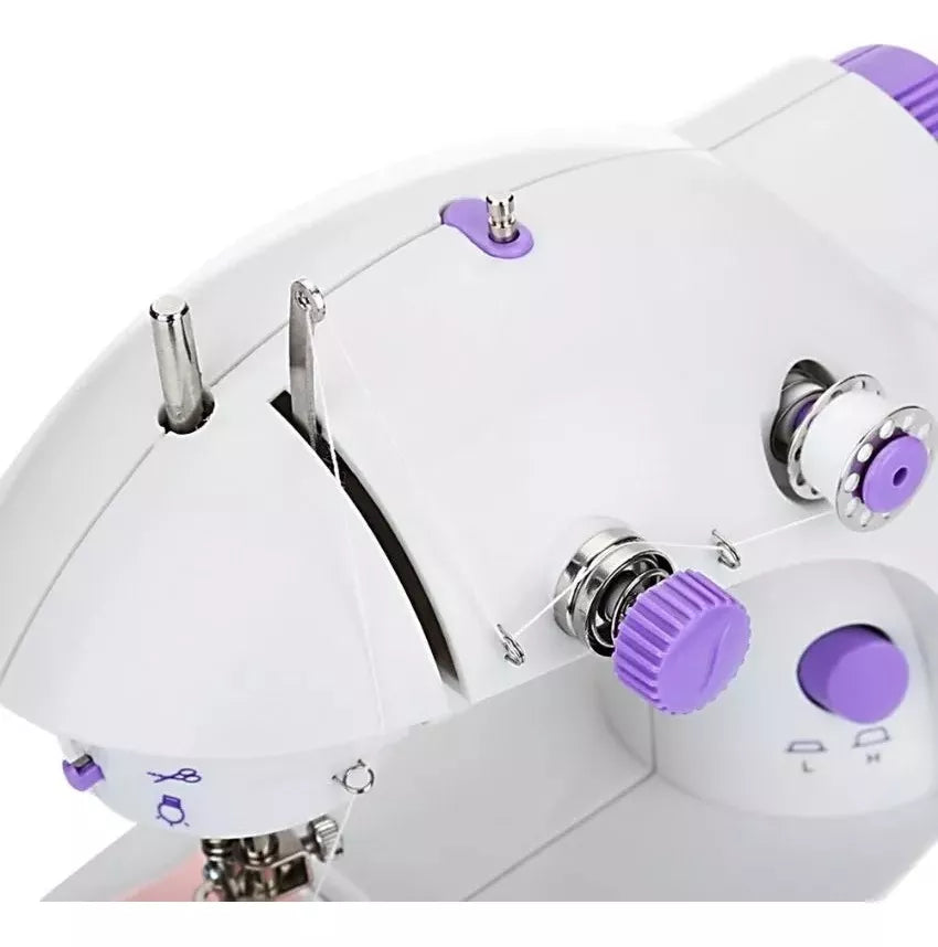 Maquina Portatil Mini Sewing Machine Con Base Para Coser Color Blanco
