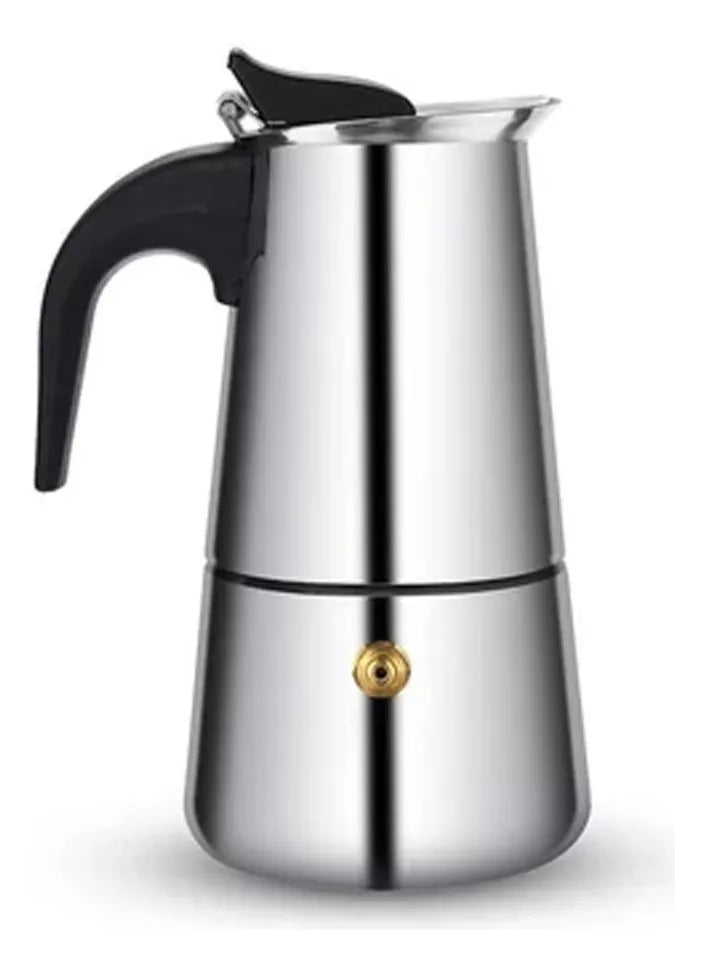 Cafetera Espresso Maker 9 Tazas manual plateada italiana