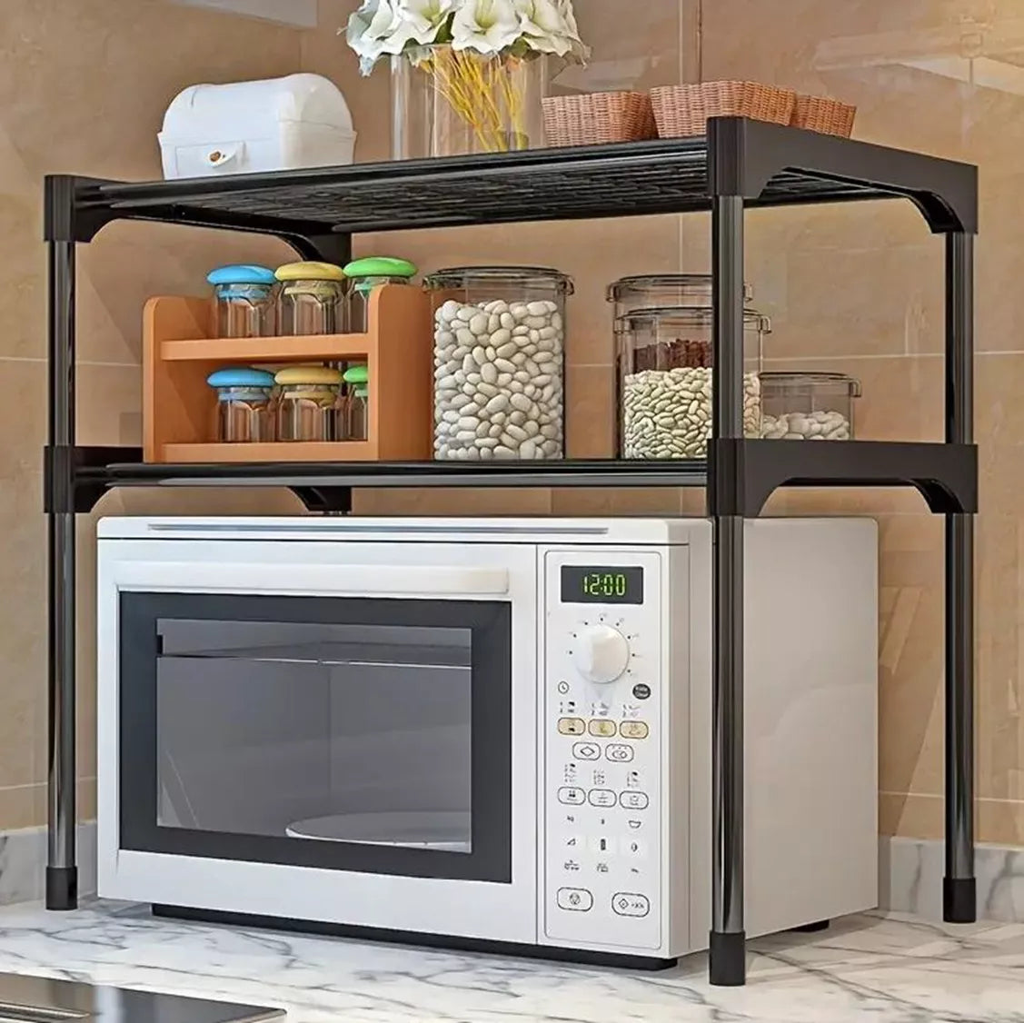 (1)Organizador Cocina Repisas 2 Niveles Horno Microondas