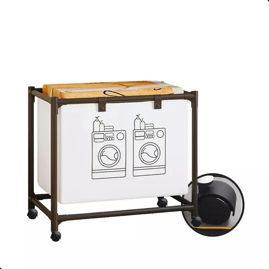 Canasto Organizador de Ropa con Ruedas 🧺 Ideal para Lavandería y Ahorro de Espacio