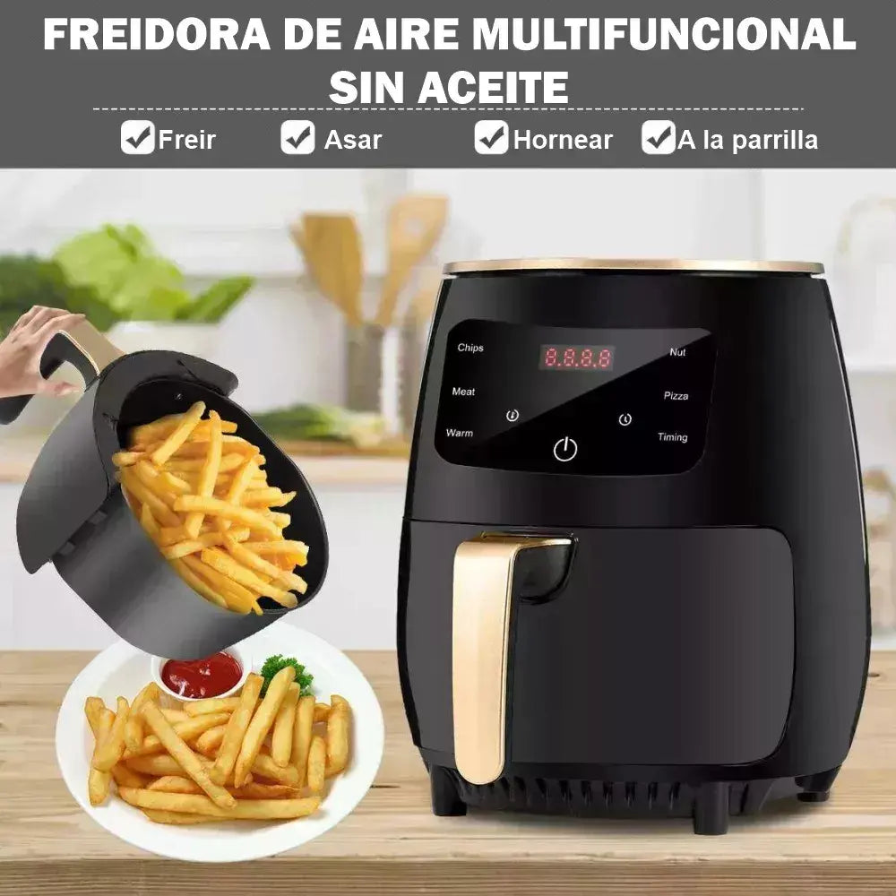 Freidora De Aire Silver Crest Digital 6 Litros S-18 Pantalla Táctil Negra